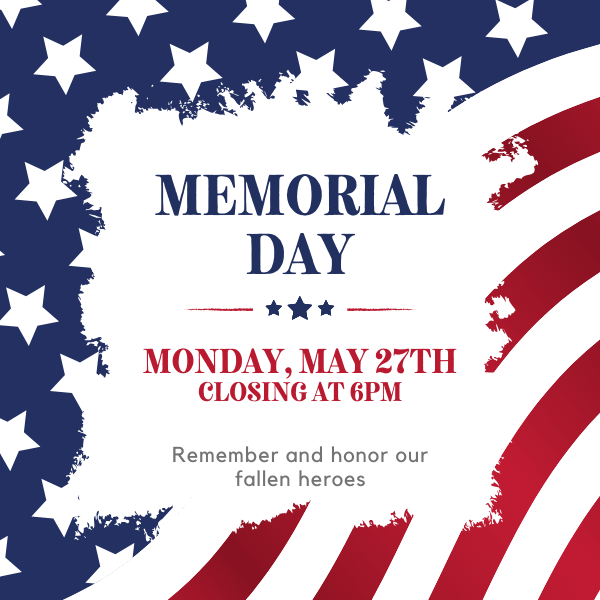 Memorial Day Hours